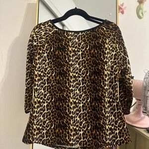 Vixen By Micheline Pitt Leopard Quarter Sleeve Top